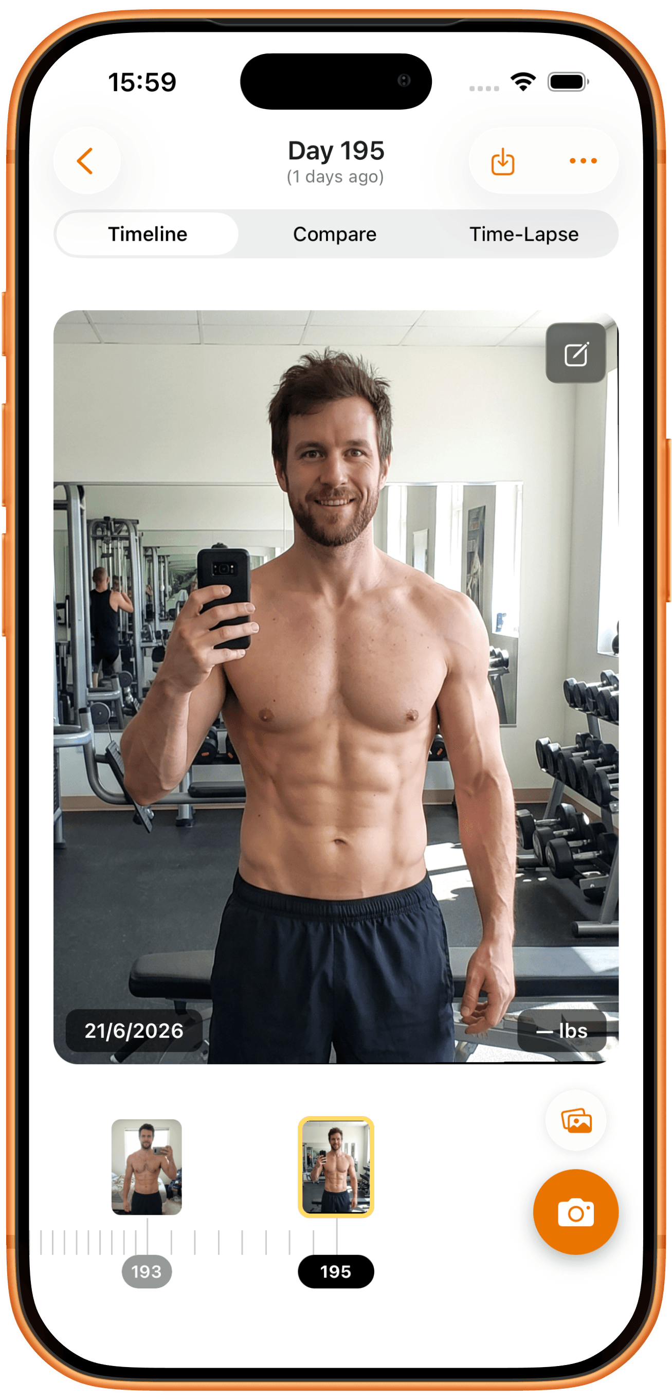 Body Tracker timeline view